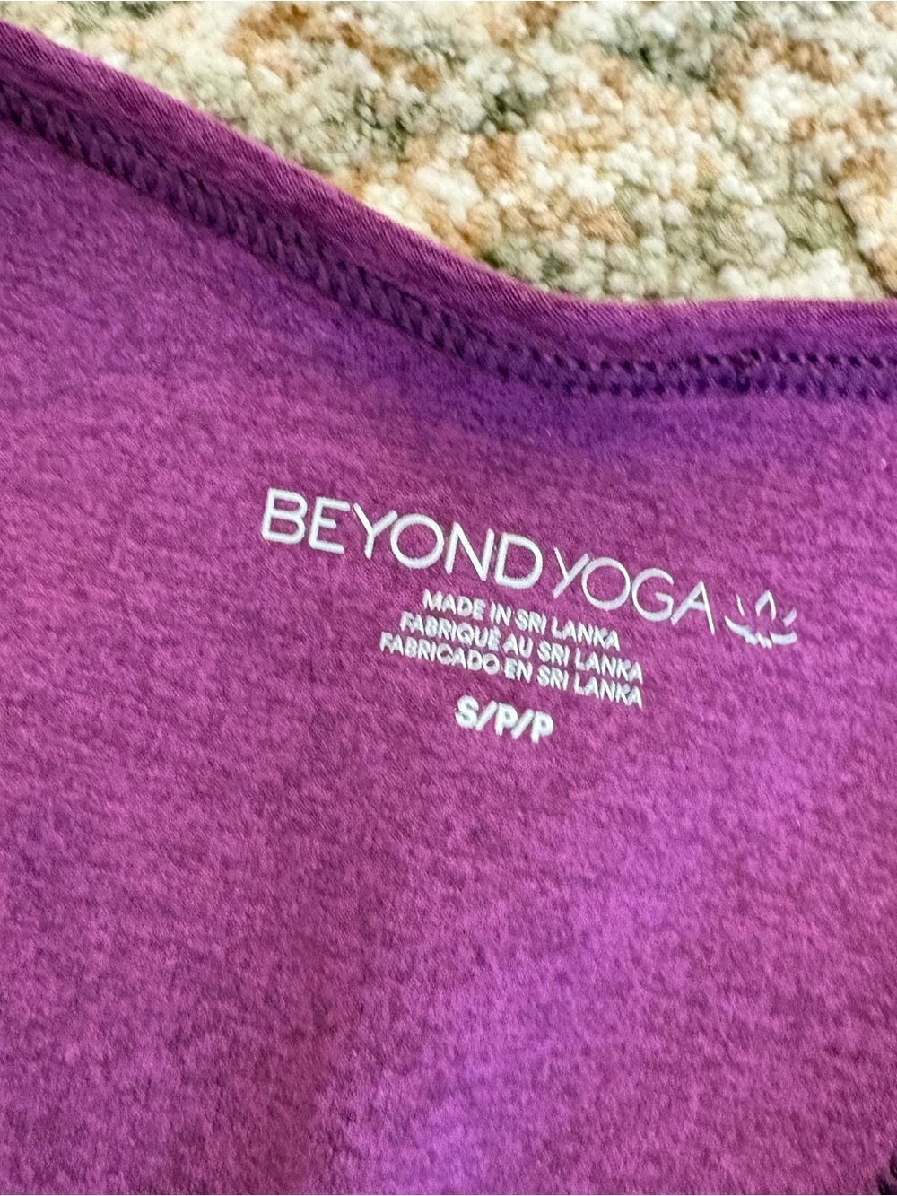 Beyond Yoga Spacedye Lift Your Spirits Bra Small Removable Cups Pink Purple - Picture 2 of 6